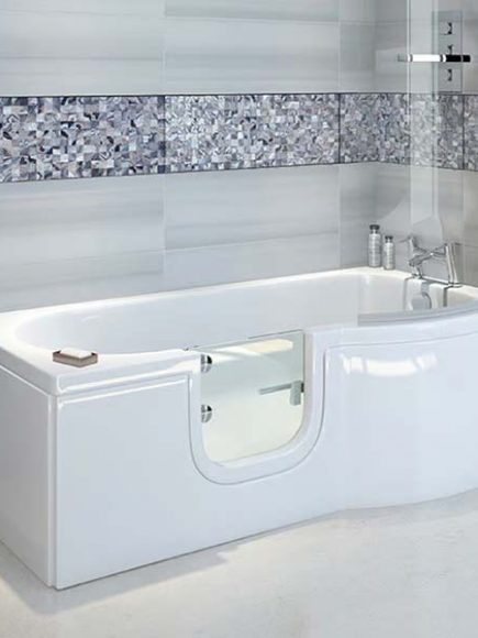 Kali P-shaped 1800 mm walk-in bath