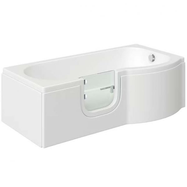 P-shaped walk in bath 1800 mm x 850