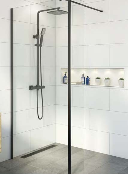 black wetroom panel