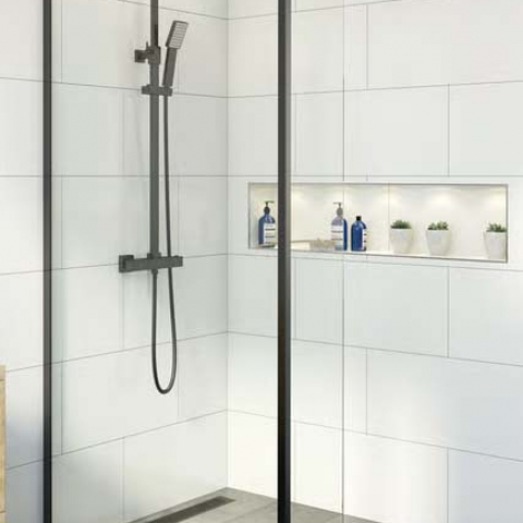 black wetroom panel