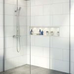 chrome wetroom screen for mobility shower