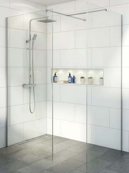 Kingsland chrome wetroom screen2 chrome wetroom screen for mobility shower