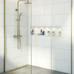 Brass wetroom screen for mobility shower