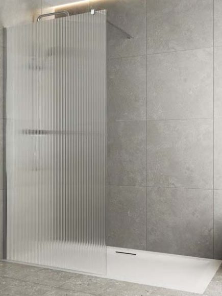 Mayfair Fluted Wetroom screen for mobility bathroom