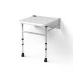 White mounted shower seat seat