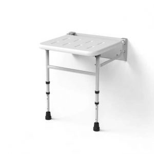 White mounted shower seat seat