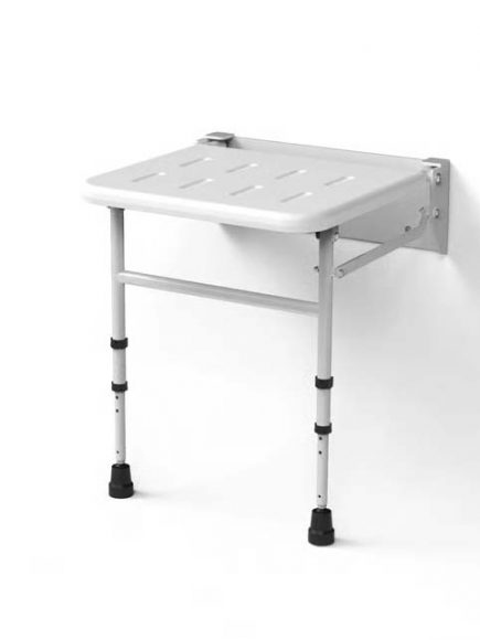 White mounted shower seat seat