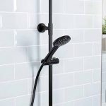 Round dual headed thermostatic shower in Black