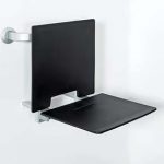 Black slimline shower seat