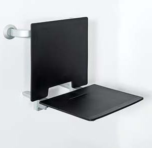 Black slimline shower seat