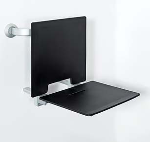 London Slimline Shower Seat Black with removable seat