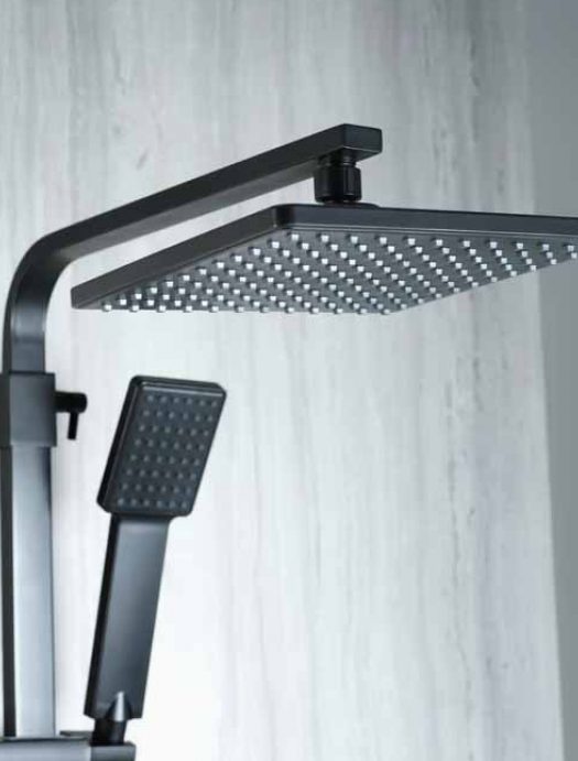 black square head shower