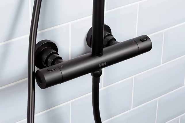 black thermostatic shower