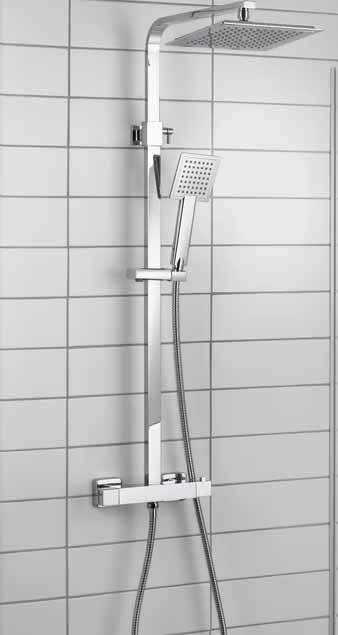 Charlton square head dual head thermostatic shower in chrome