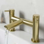 bath mixer tap in brushed brass