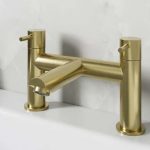 brushed brass bath mixer tap