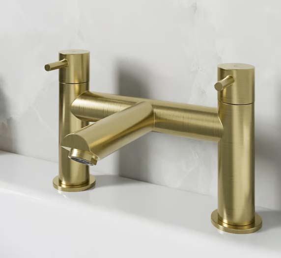 brushed brass bath mixer tap