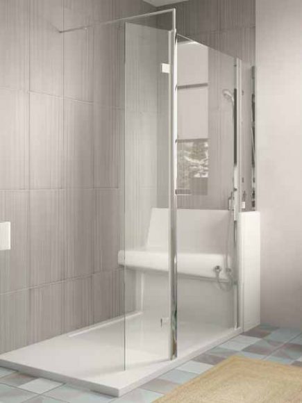 Troy complete walk in shower with seat and shower right entrance