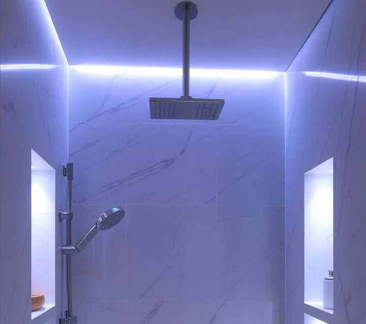 LED recessed lights in shower