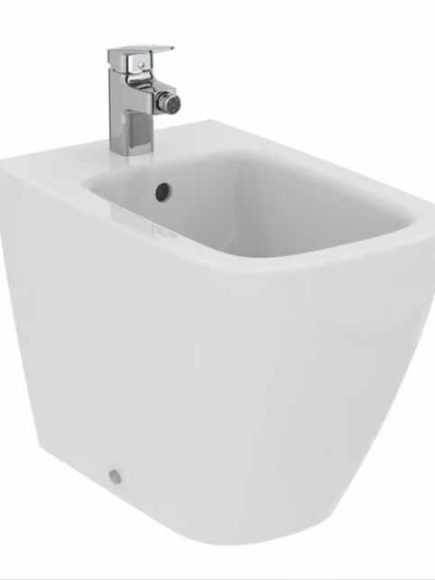 back to wall white bidet