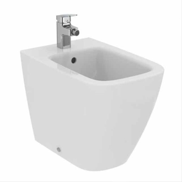 back to wall white bidet