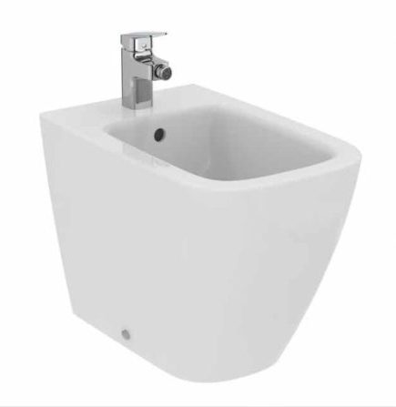 back to wall white bidet