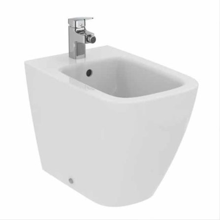 back to wall white bidet