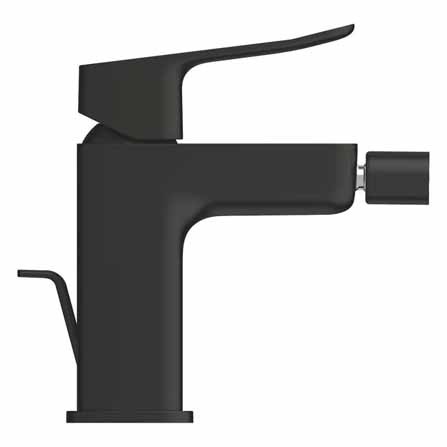 black modern bidet tap with popup waste