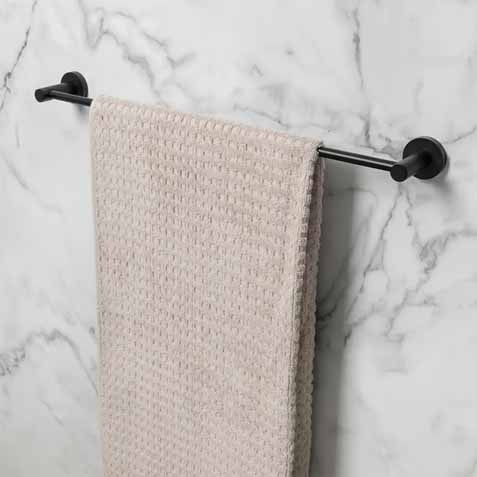 black towel rail and towel