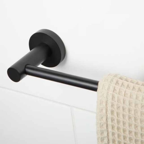 black towel rail close up