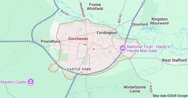 Map of areas Mobility Bathroom covers in Dorchester