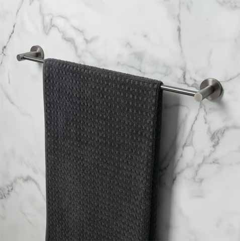Grey round towel rail